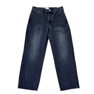 Madewell Low Slung Straight Leg Jeans Button Fly Black Size 28